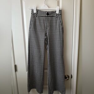 CAbi Black and White Houndstooth Trousers